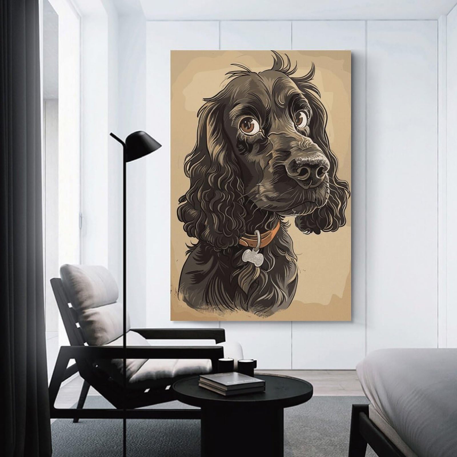 Junmoney Cocker Spaniel Dog Art Print Room Decor Wall Art 16x24inch(40x60cm), for Bedroom, Guest Room Or Reading Nook, An Easy Wall Refresh for Bedrooms