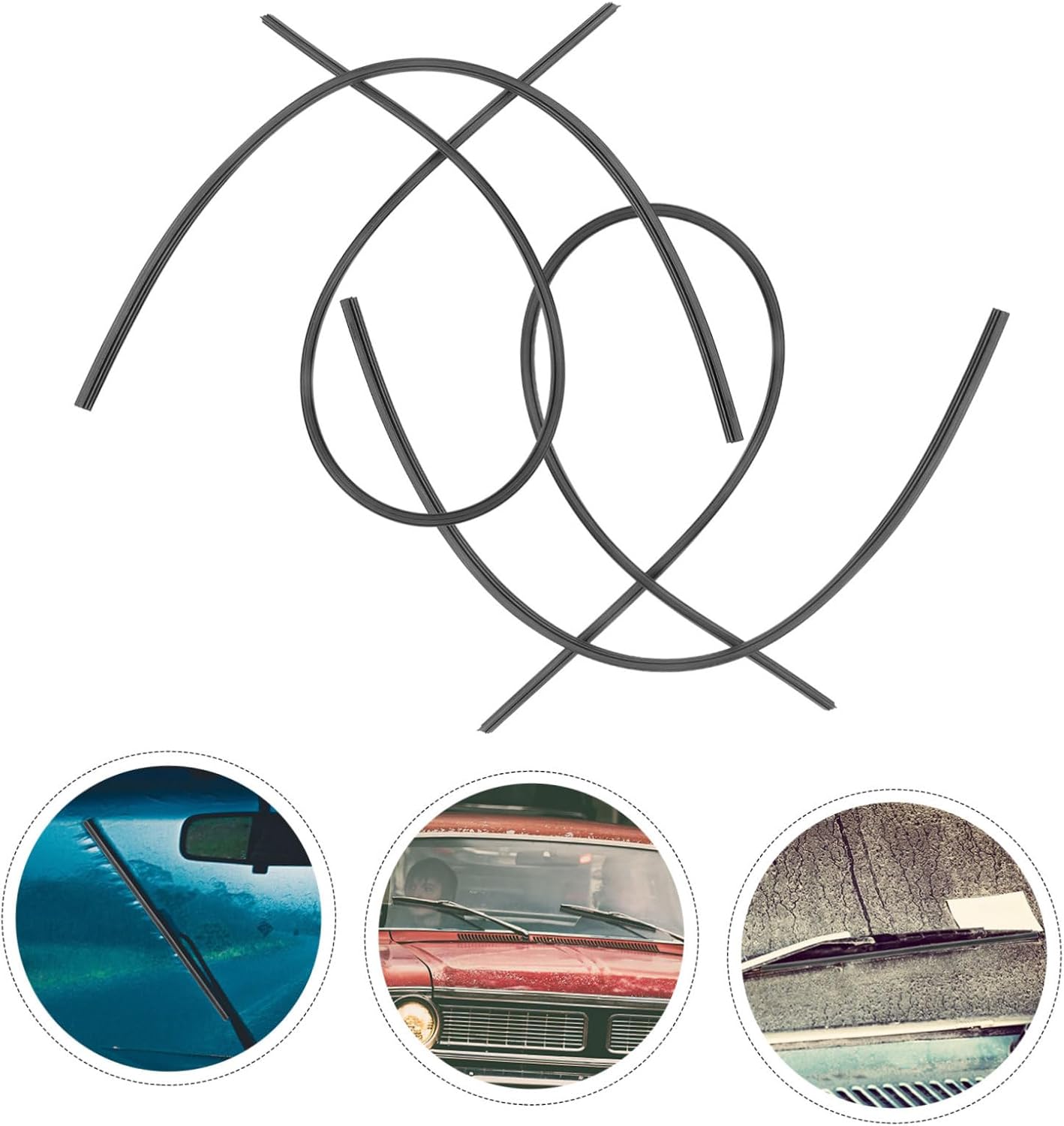 4pcs Windshield Wiper Blade Refills Inserts for Smoother Performance Easy Installation for Car Models