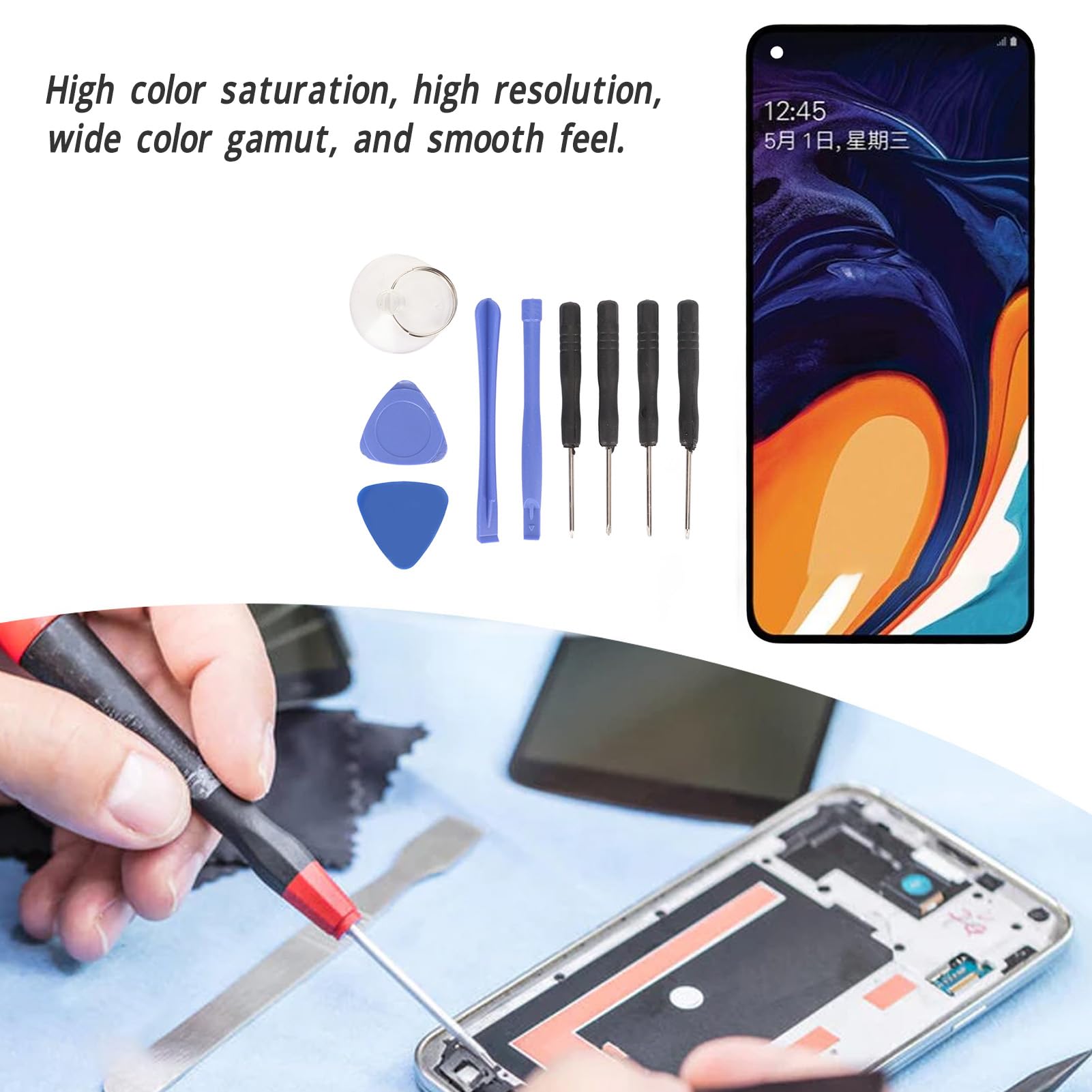 Ausla Ekran Dotykowy Digitizer do A60, 6,4 Cala