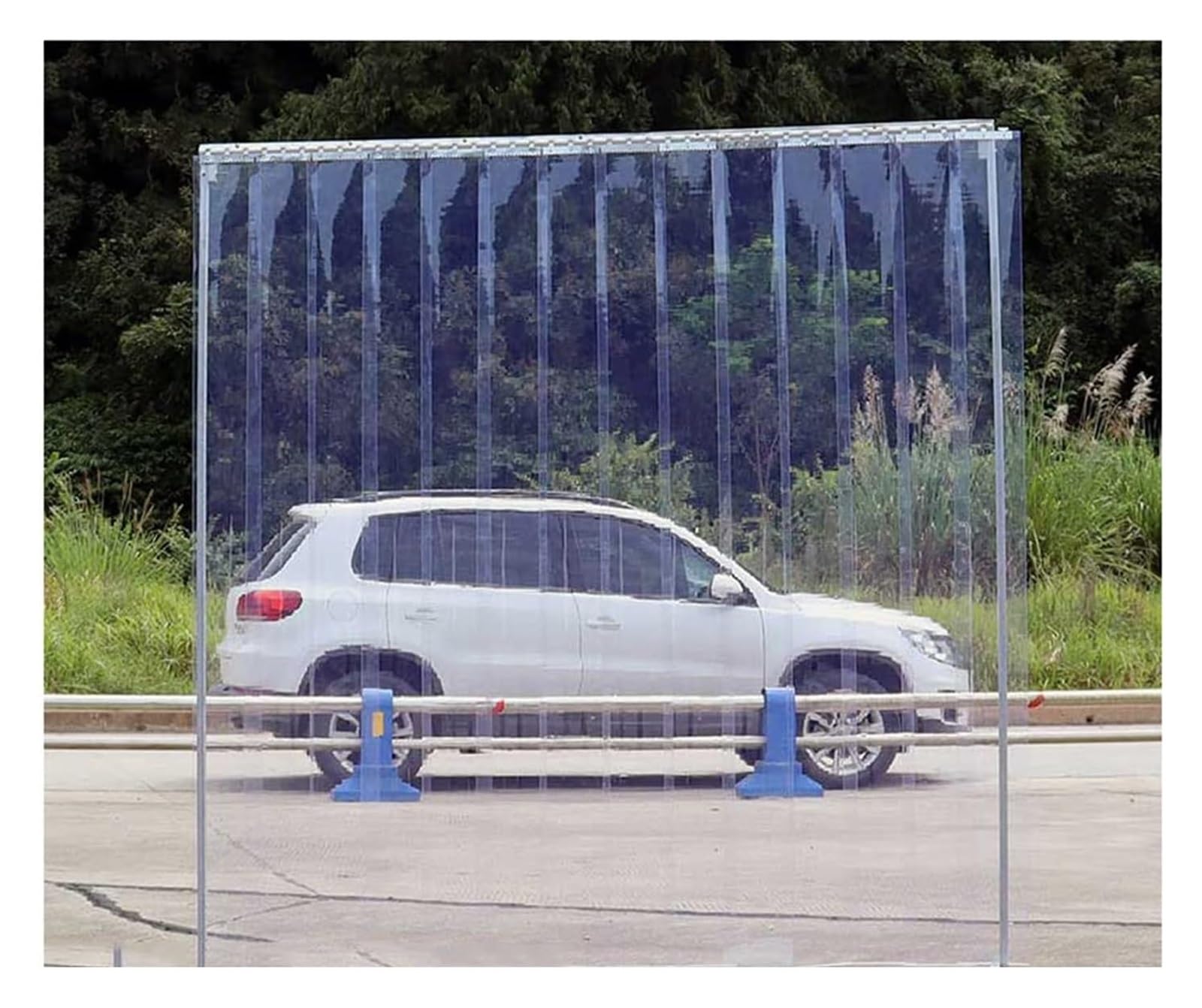 Rideau en PVC, Rideau À Lanières Industriel Transparent Imperméable Bandes en Plastique Portière pour Garage, Entreprise (Size : 105x200cm)