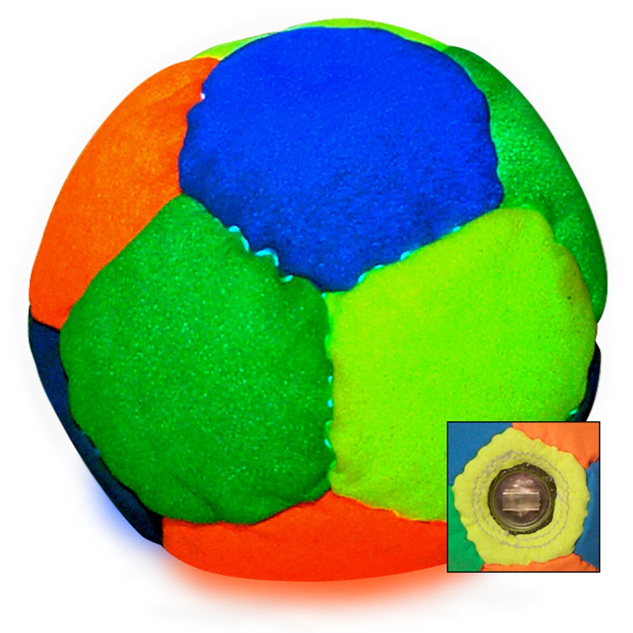 World Footbag Glow-in-The-Dark LED GloStar Hacky Sack Footbag,Multi-Color