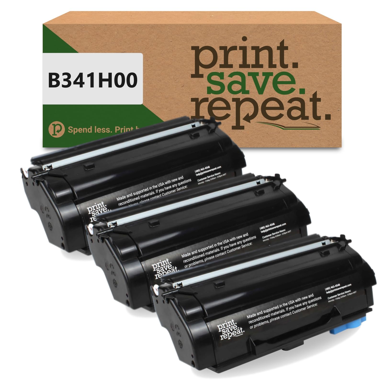 Print.Save.Repeat. Lexmark B341H00 3-Pack High Yield Remanufactured Toner Cartridge for B3340, B3442, MB3442 [9,000 Pages]