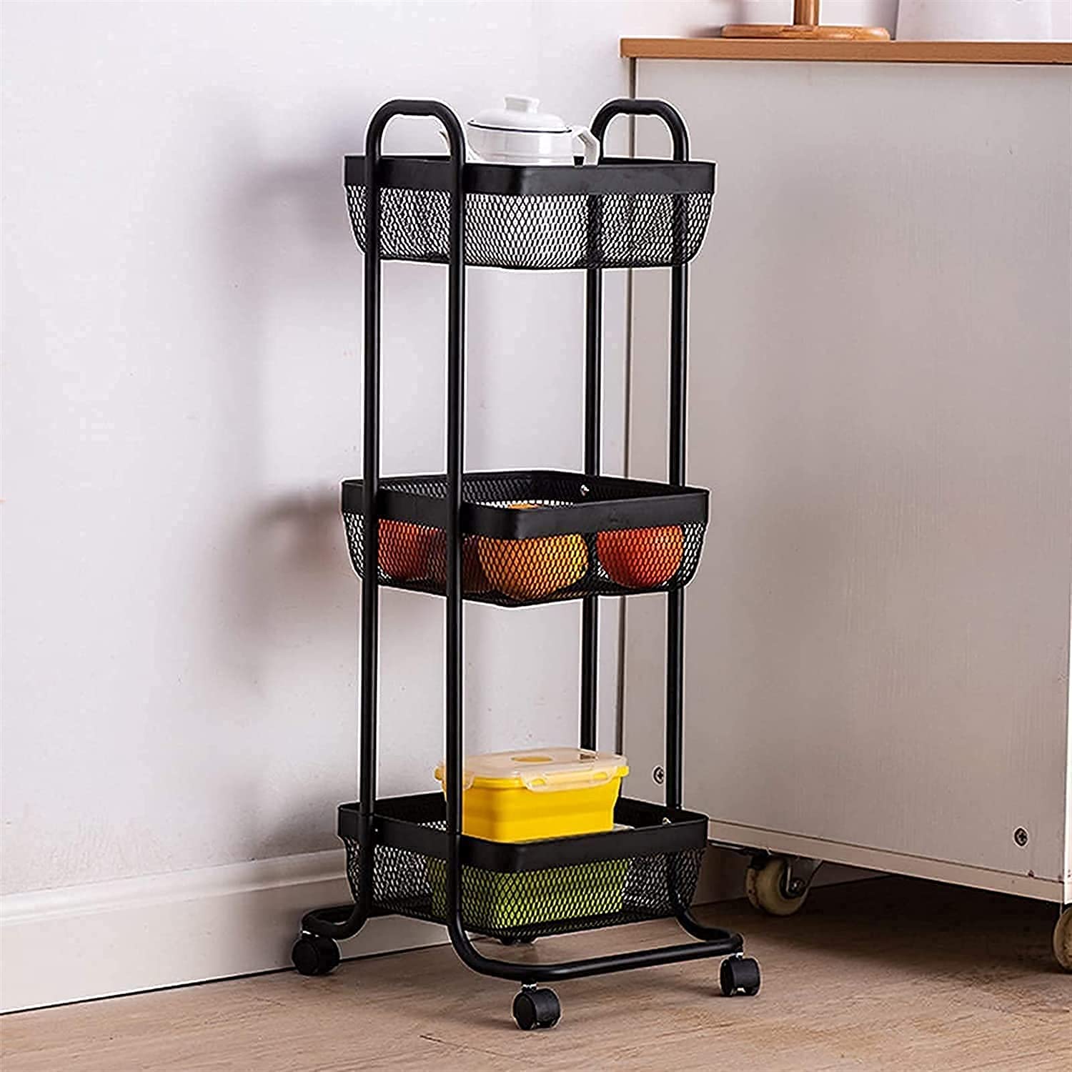 Paniers en métal à trois couches pour ranger facilement vos fruits frais