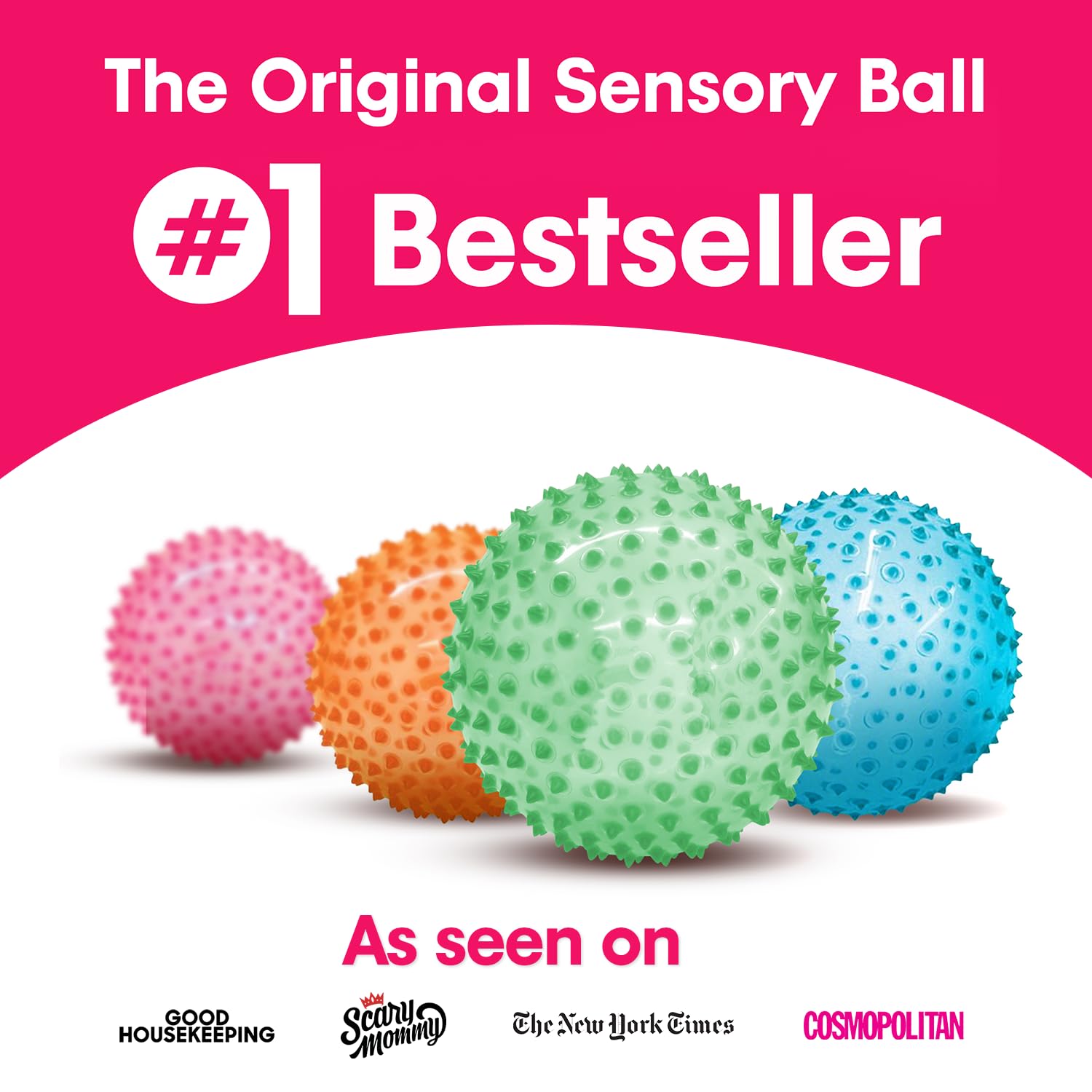 Edushape The Original Sensory Ball for Baby - 7" Transparent Green Color Baby Ball that Helps Enhance Gross Motor Skills for Kids Aged 6 Months & Up - Vibrant, Colorful & Unique Toddler Ball