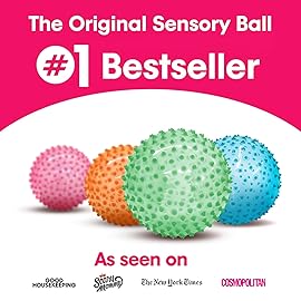 Edushape Original Sensory Ball - 7 Deflated Transparent Green Color Baby Ball Enhancing Gross Motor Skills for Kids 6 Months & Up