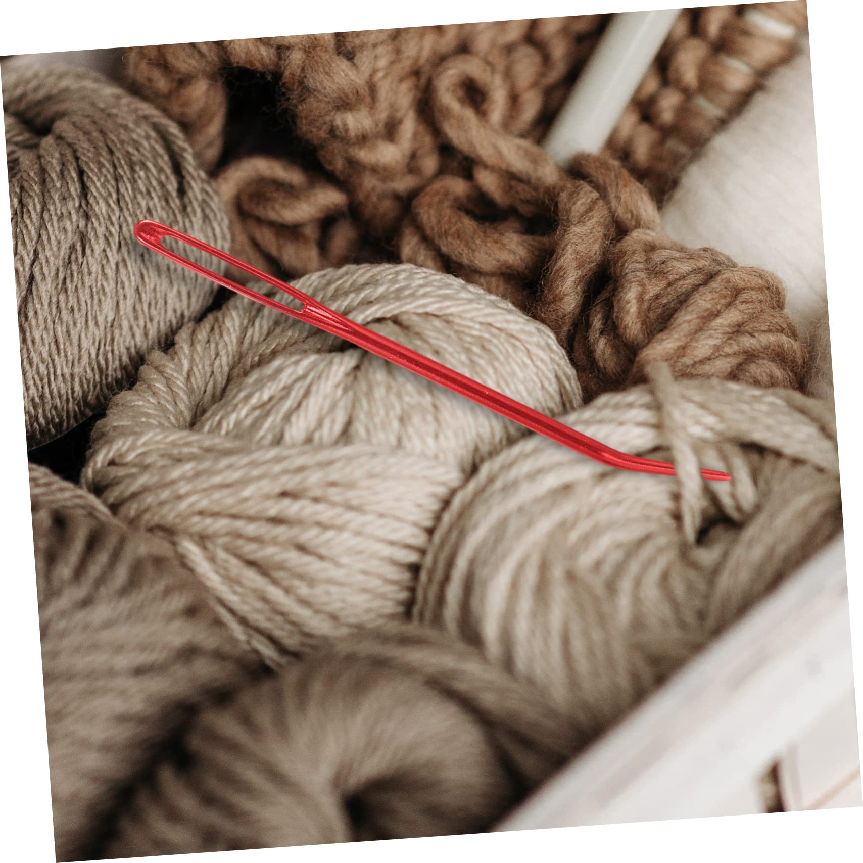 Operitacx Large Eye Needles 8pcs Set Sturdy Aluminum for Knitting and Crochet Projects