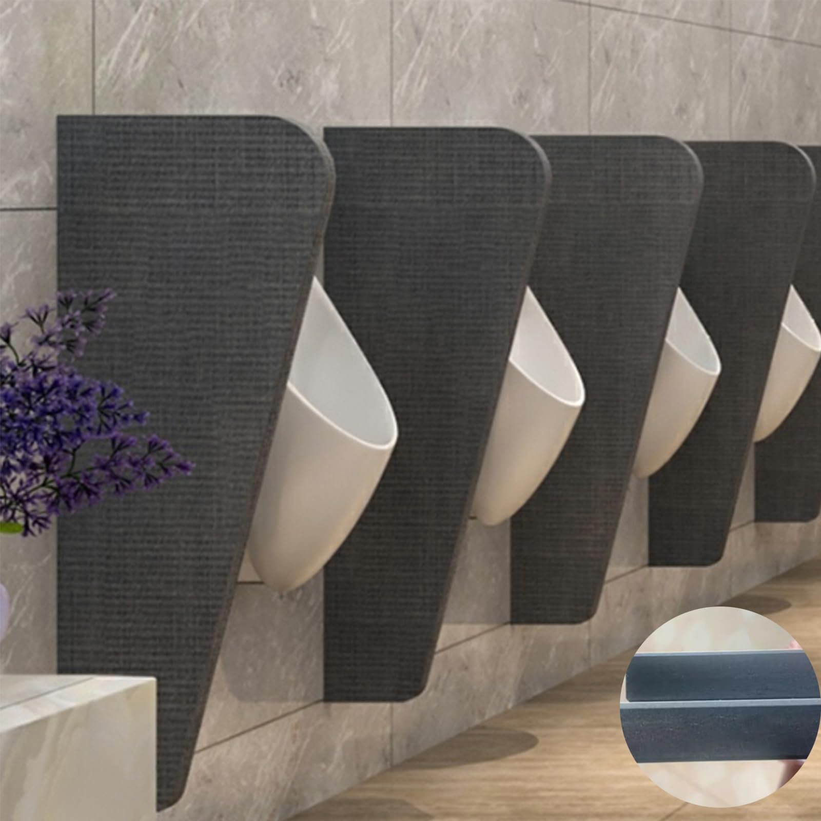 Separador de inodoro mampara divisoria para urinario de madera impermeable para pared de baño público
