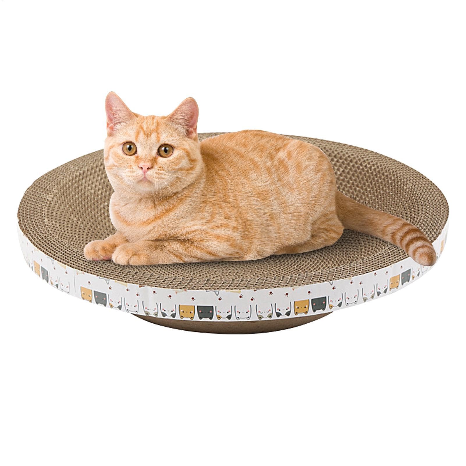 Rascador de cartón para gatos, rascador de gatos en forma de cuenco de | alta densidad para rascar postes y muebles, poste rascador para muebles de interior para gatos de interior que duermen