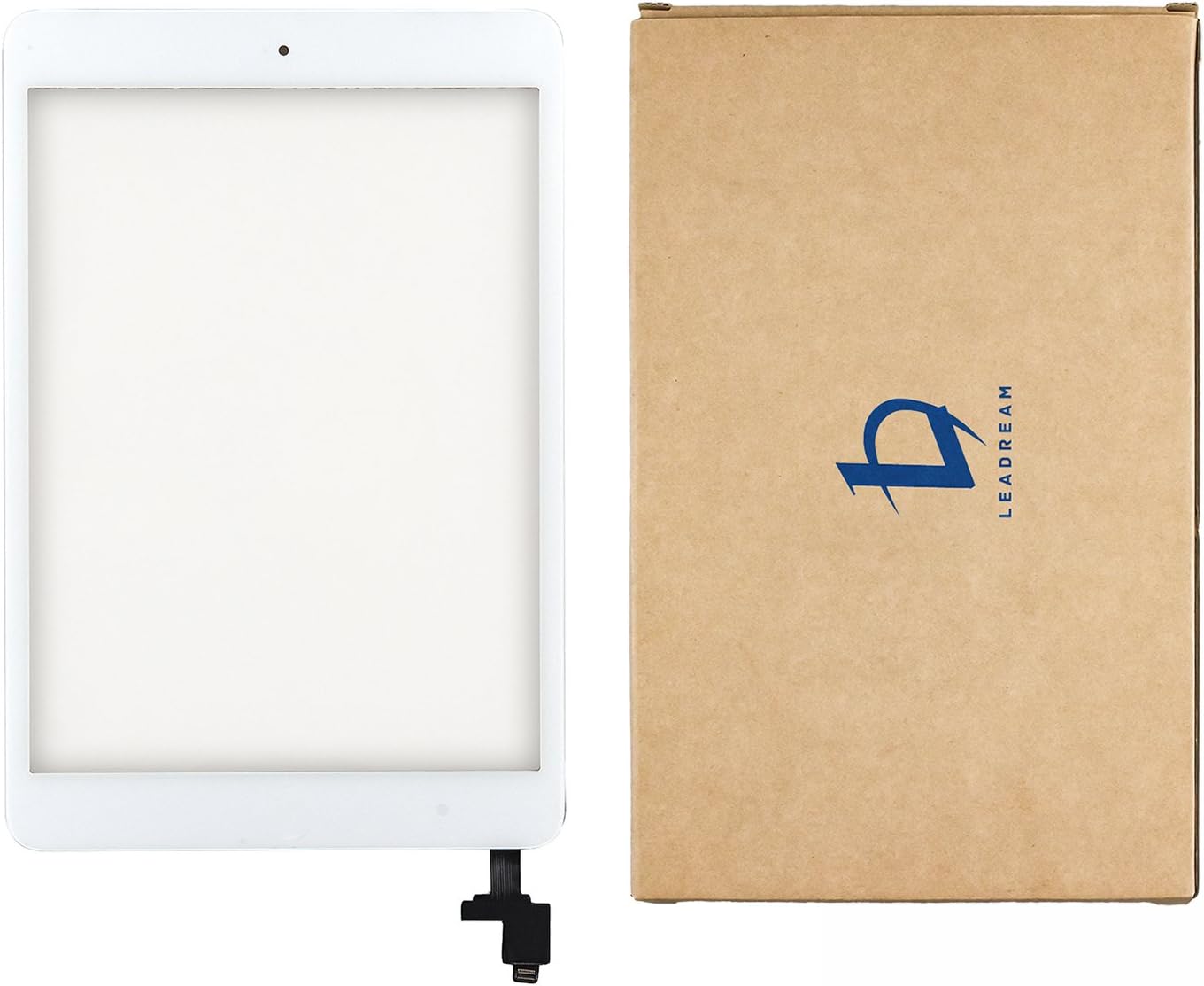 White Glass Screen Digitizer Complete Full Assembly for iPad mini & mini 2 with IC Chip, Home Button, OEM Adhesive