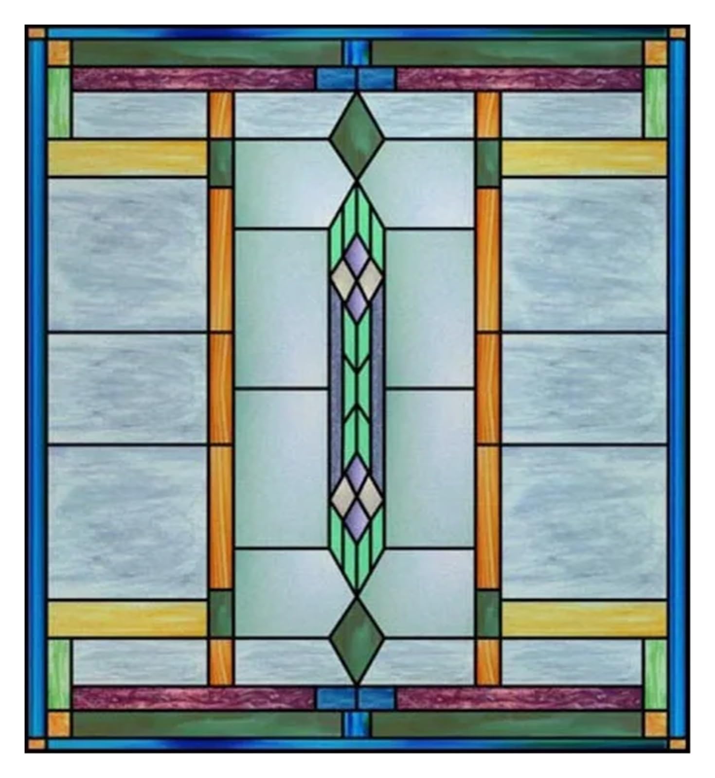 Window Film Stained Glass Window Film Retro Vintage Frosted Static Cling Art Colored Films Door Sticker