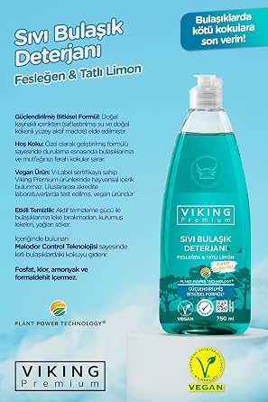 Viking Premium Dish Detergent Basil & Lemon 750 ml