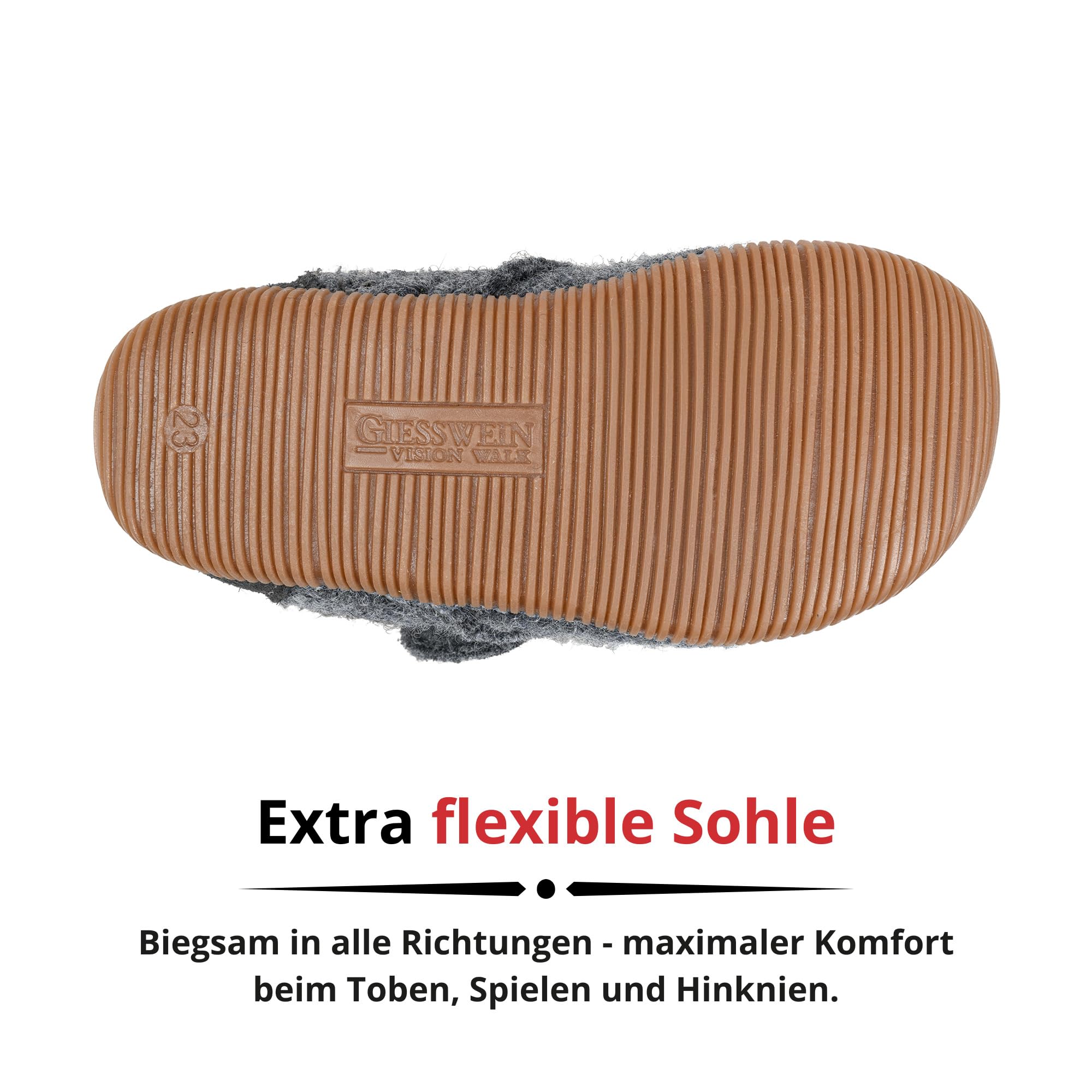 Giesswein Pantofole per bambini - Pantofole morbide in feltro, slim fit