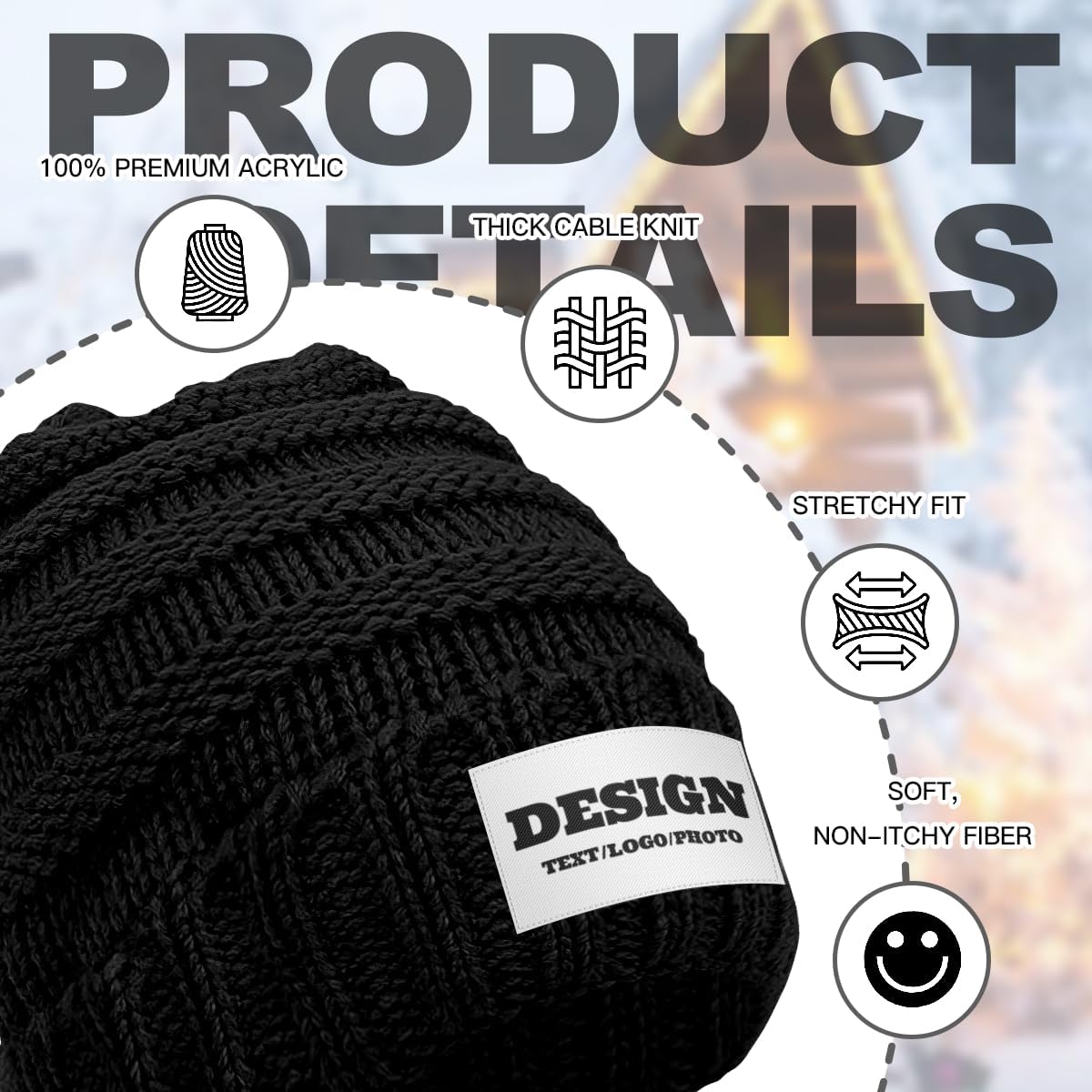 Custom Beanie Design Your Own Customized Beanie for Men and Women with Photo Text Logo Personalized Beanies Winter Gift - Image 5