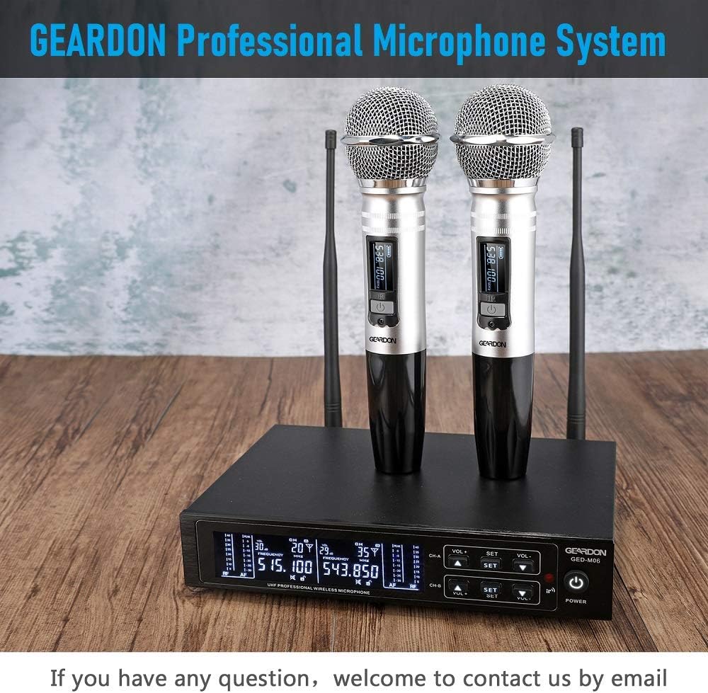 Exclusive Discount 90% Price Wireless Microphone System, GEARDON 100 Channel Dual UHF Metal Cordless Handheld Mic Set with 200ft Long Range Professional Performance for Presentation/Church/Karaoke Hottest Sale Wireless Microphone System, GEARDON 100 Channel Dual UHF Metal Cordless Handheld Mic Set with 200ft Long Range Professional Performance for Presentation/Church/Karaoke