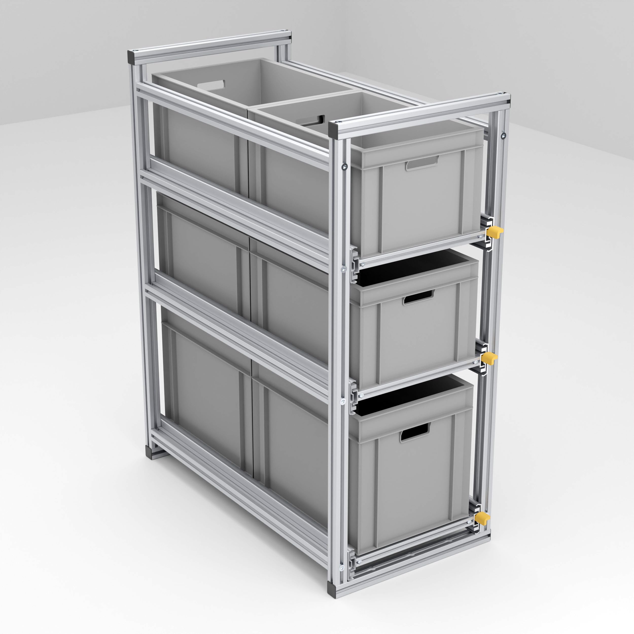 Auszug für die Heckgarage im Camper, Ordnungssystem für Euroboxen, Länge 80cm schmale Variante (Breite: 30cm)