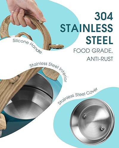 Miniatura 3 de Hervidor de té, tetera silbante de acero inoxidable de grado alimenticio para estufa con mango ergonómico anti-calor, boquilla para té, café o