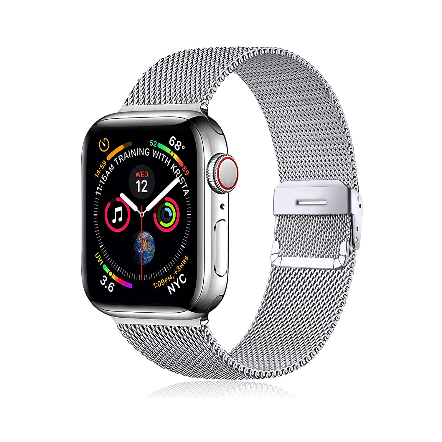 baklon 2 Pezzi Compatibile con Cinturino Apple Watch 42/44/45/49mm, Cinturino in Acciaio Inossidabile di Sportivo Compatibile con iWatch series Ultra2/Ultra/SE2/SE/9 8 7 6 5 4 3 2 1 Argento