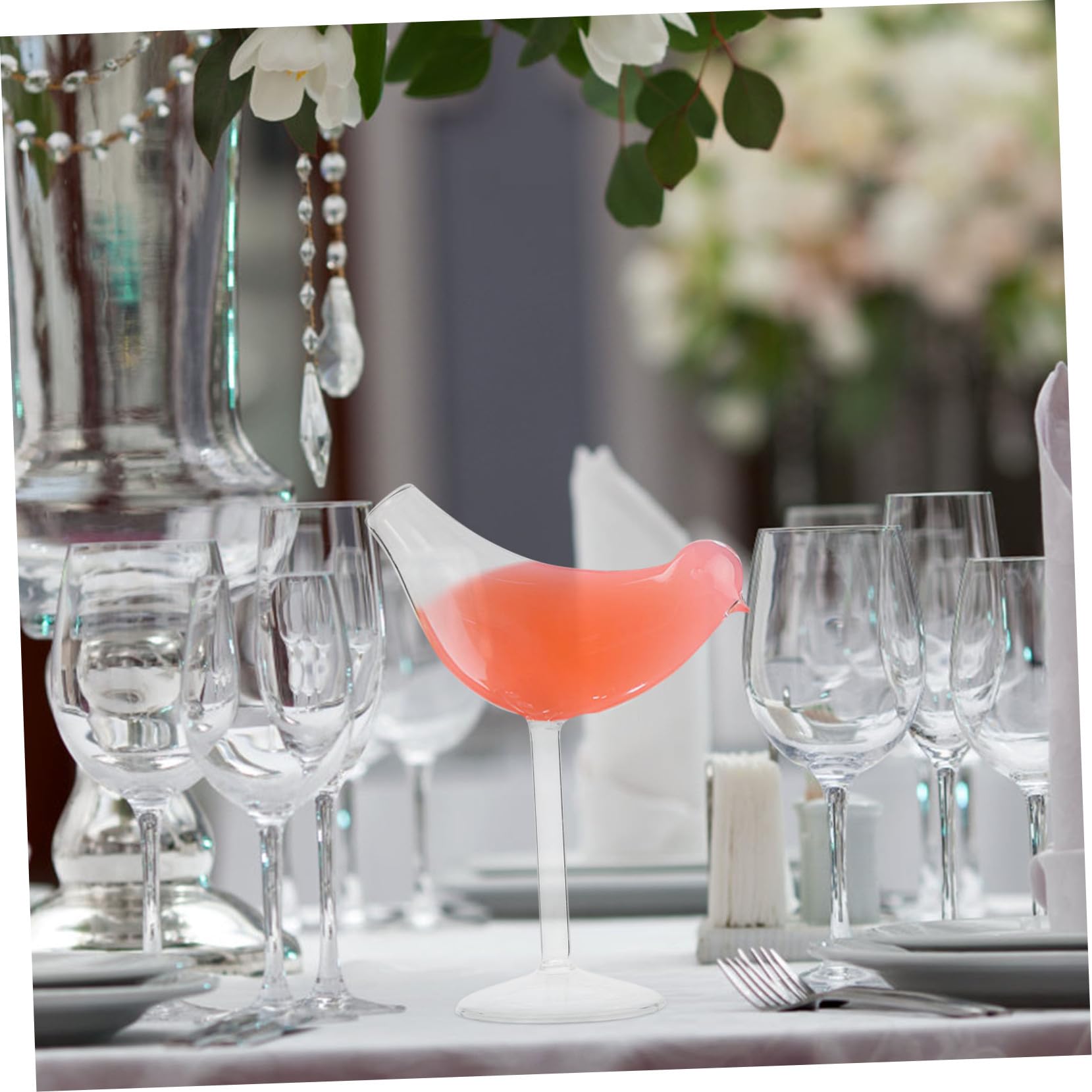 DOITOOL 2 Juegos Copas de Vino con Forma Transparentes Vasos de Cóctel de Vidrio para Bar Restaurante y Fiestas Diseño Único y Práctico