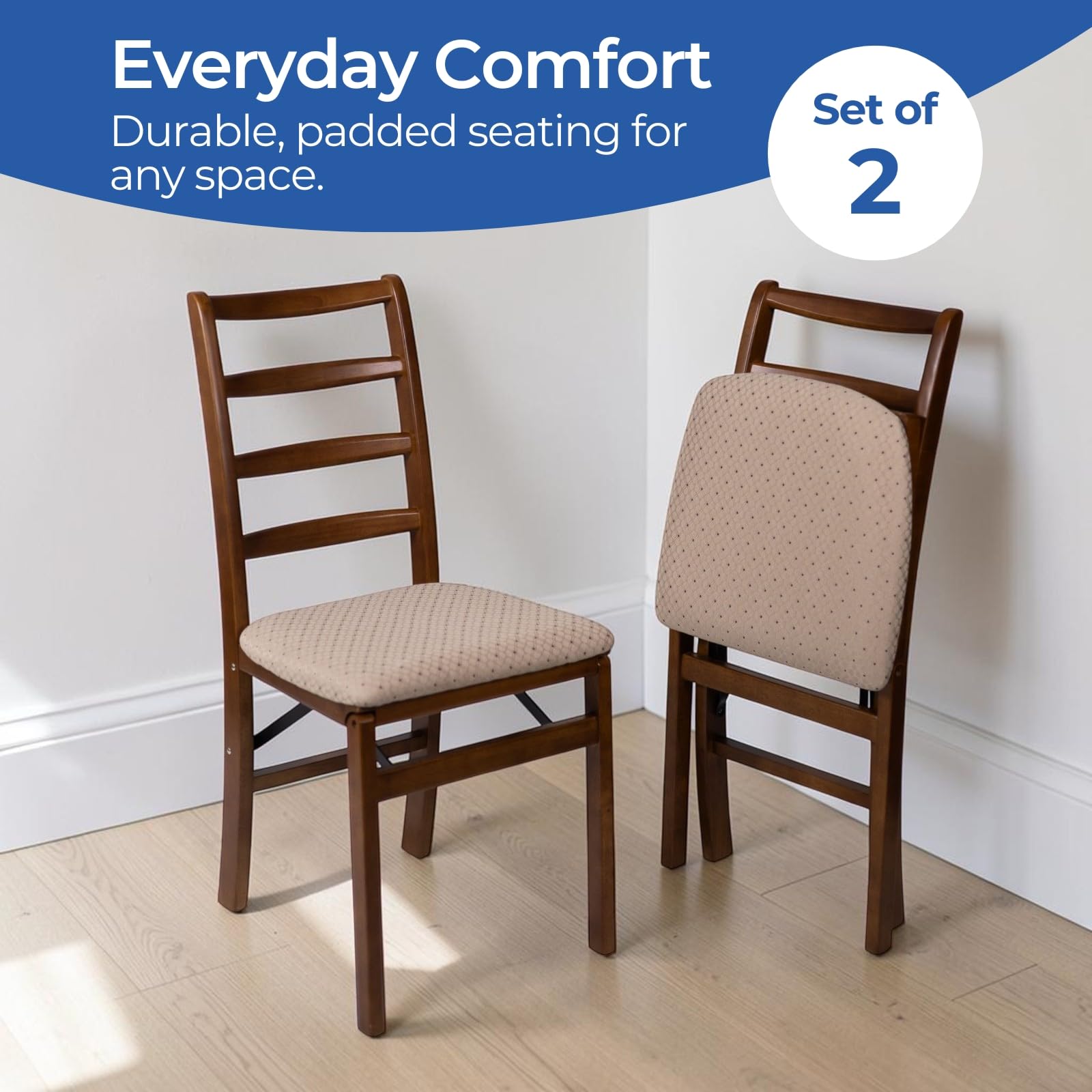 MECO STAKMORE Shaker-Silla Plegable con Acabado Fruta, 2 Unidades, Madera frutal