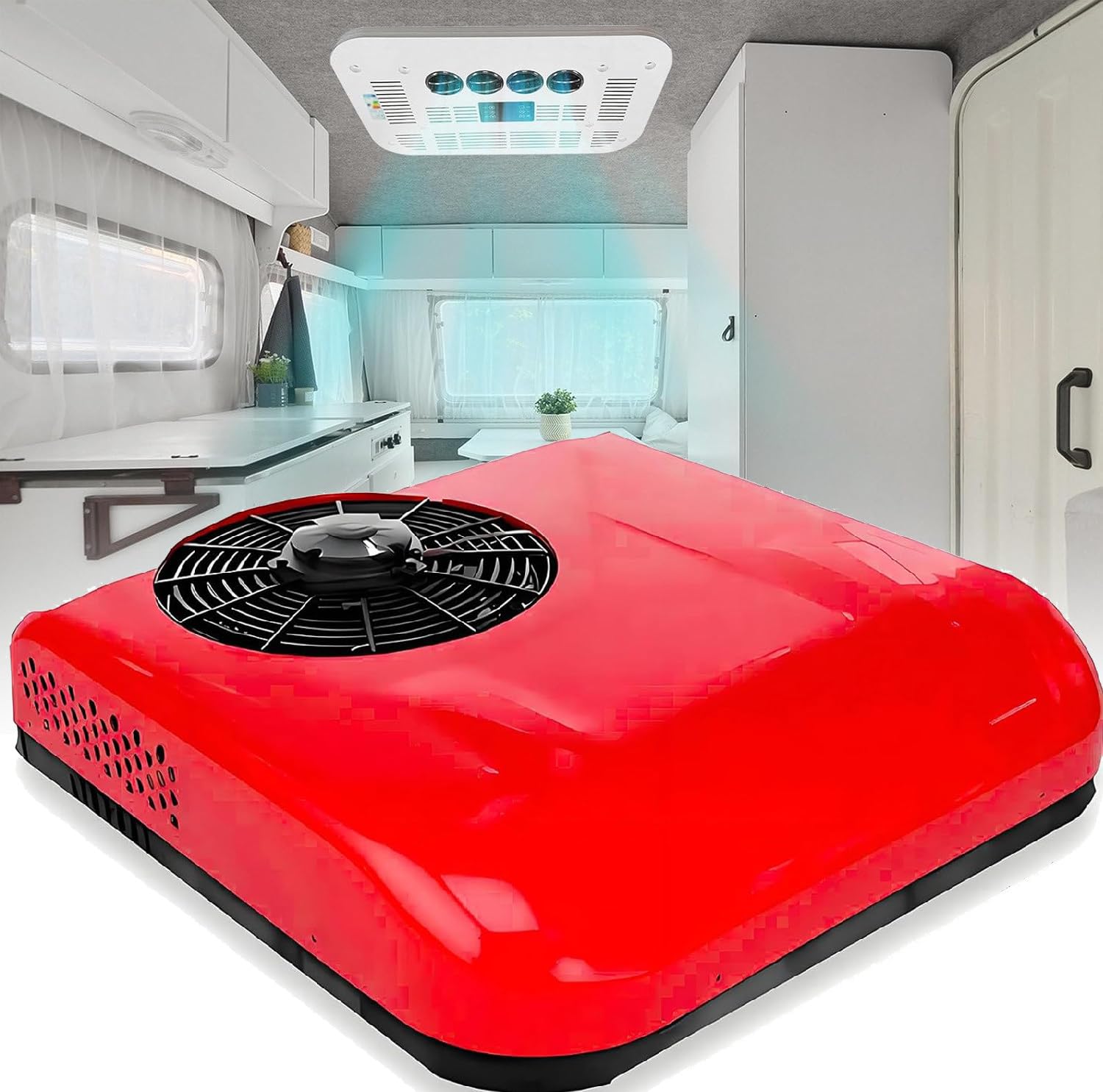 Klimatyzacja Dachowa 12V/24V DC do Kampera, Grzanie i Chłodzenie Red-24V