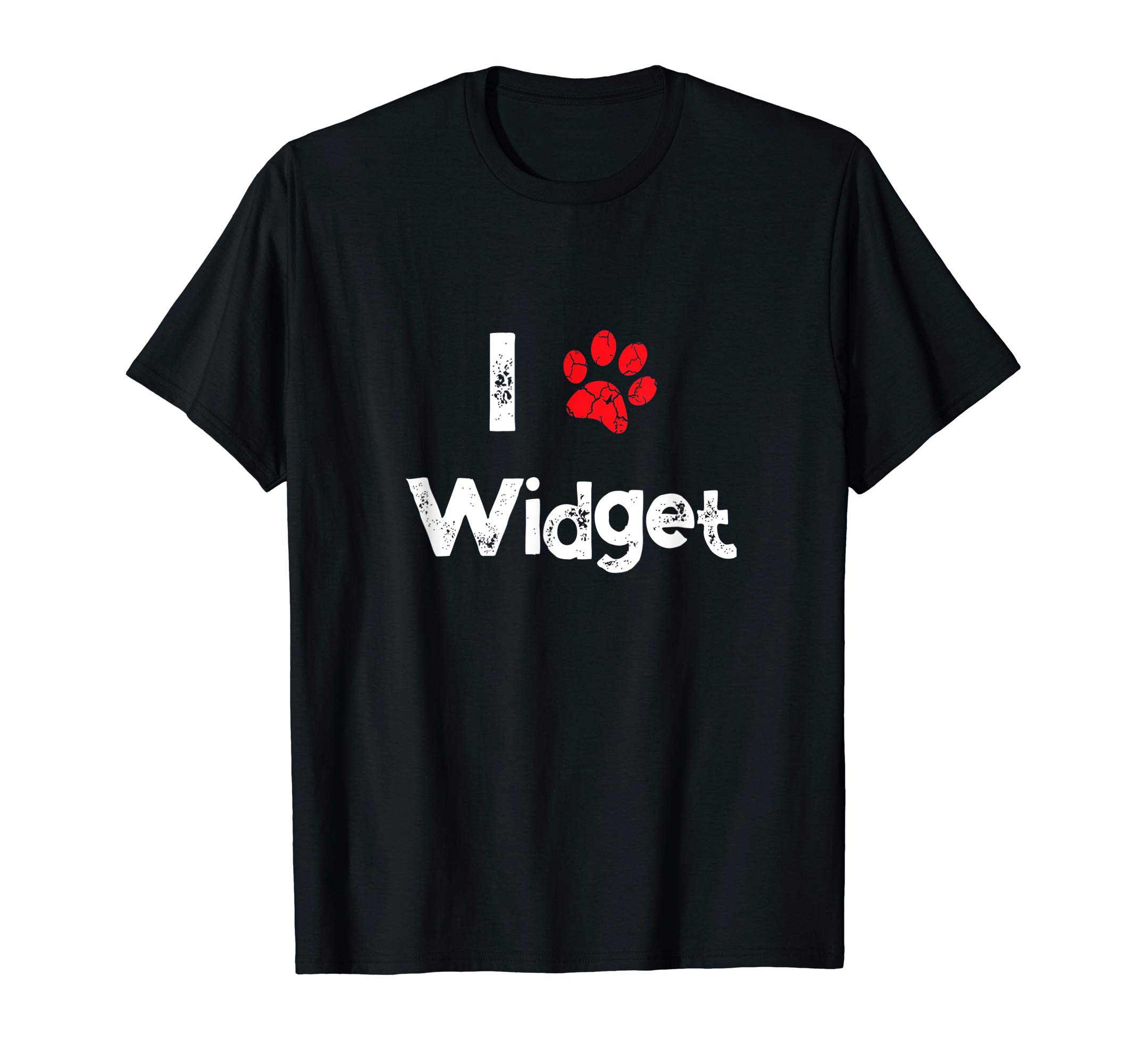 Cute Dog Name Widget Pet Puppy Dog Paw Lover Quote Gift T-Shirt