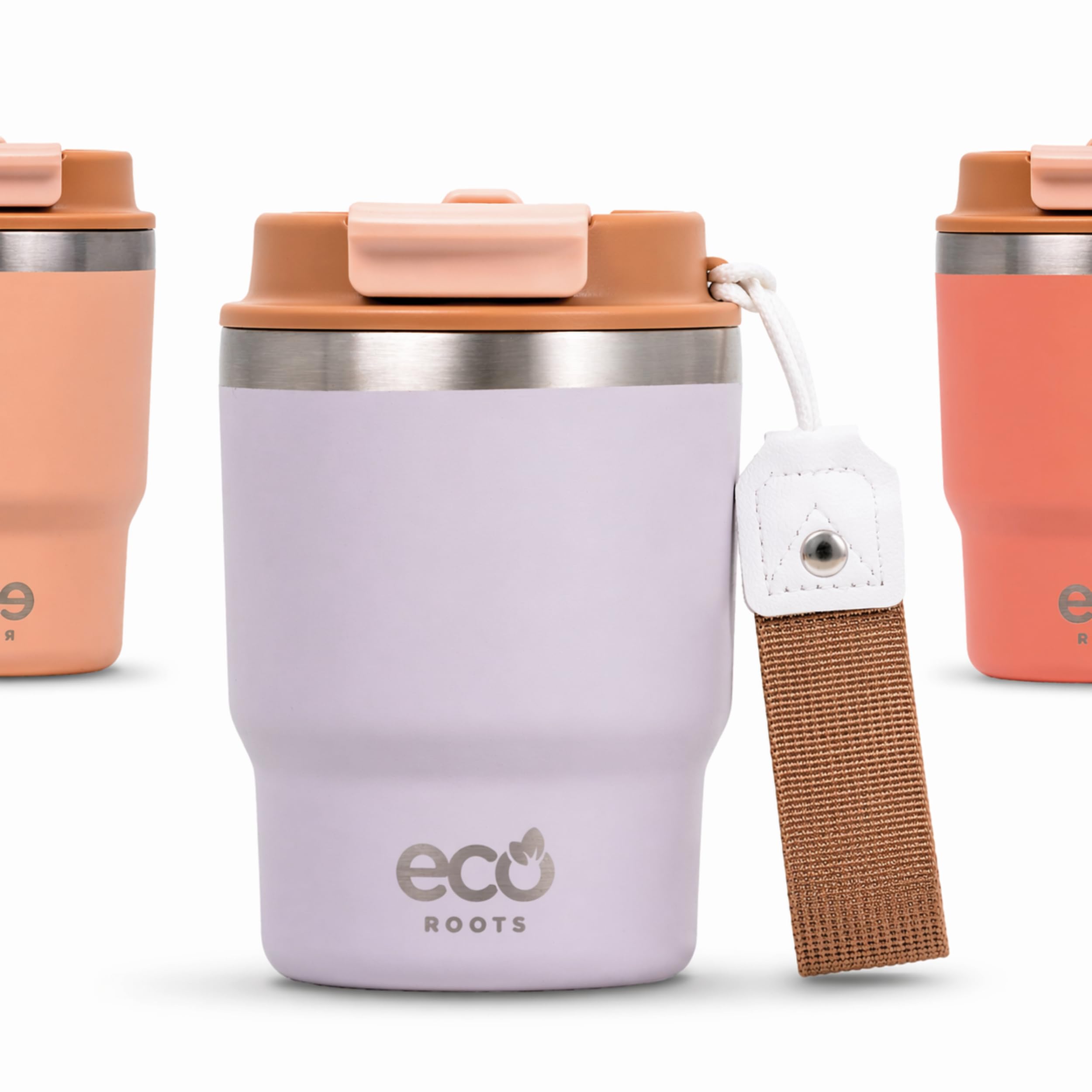 ECOROOTS Everegreen - Thermos Caffè 360 ml | Tazza Termica Antigoccia | Senza BPA | Bicchiere Termico per Caffè | Acciaio Inox | Travel Mug Bevande Calde e Fredde | Tazza da Asporto (LILLA LAVANDA)