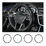 Carbon Fiber Steering Wheel Cover 3PCS Set – Anti-Slip, Scratch-Resistant, Universal Fit for 14–16 Inch Wheels – Interior Car Accessories for Cars, SUVs, Trucks (Black)