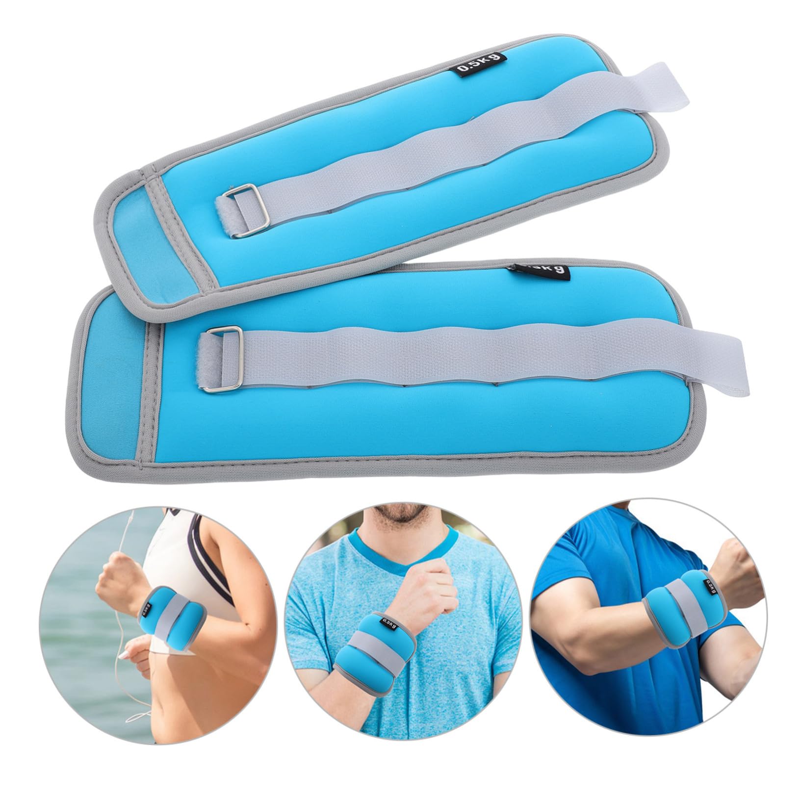 Pesi da Polso e Caviglia 0, 5kg 2 Pezzi per Fitness e Corsa | Nylon, Neoprene e Sabbia di Ferro, Design Regolabile, Indossabili su Mani e Piedi