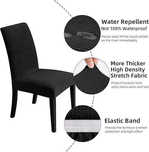 Miniatura 3 de Fundas para silla de comedor  Fundas elásticas para silla, protector decorativo impermeable, desmontables, lavables y elásticas, de licra universal.