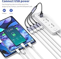 Vista 5 de MOGOOD Cable divisor USB 4 en 1, adaptador de cable USB a USB, adaptador USB a 4, cable USB divisor 4, adaptador de alimentación USB para carga