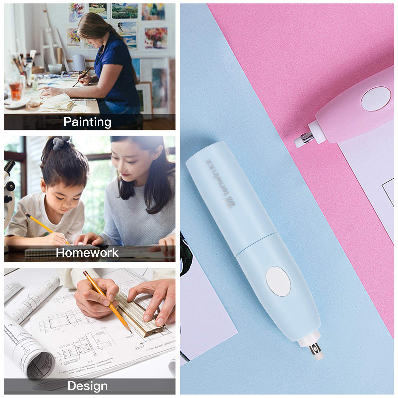 tenwin Electric Pencil Sharpener Eraser Vacuum Cleaner Set Stationery