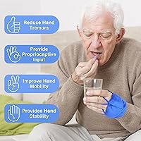 Vista 2 de Guantes con peso para temblores de manos y Parkinson, estabilidad y movilidad mejoradas de la mano/muñeca, muñeca ajustable, herramienta