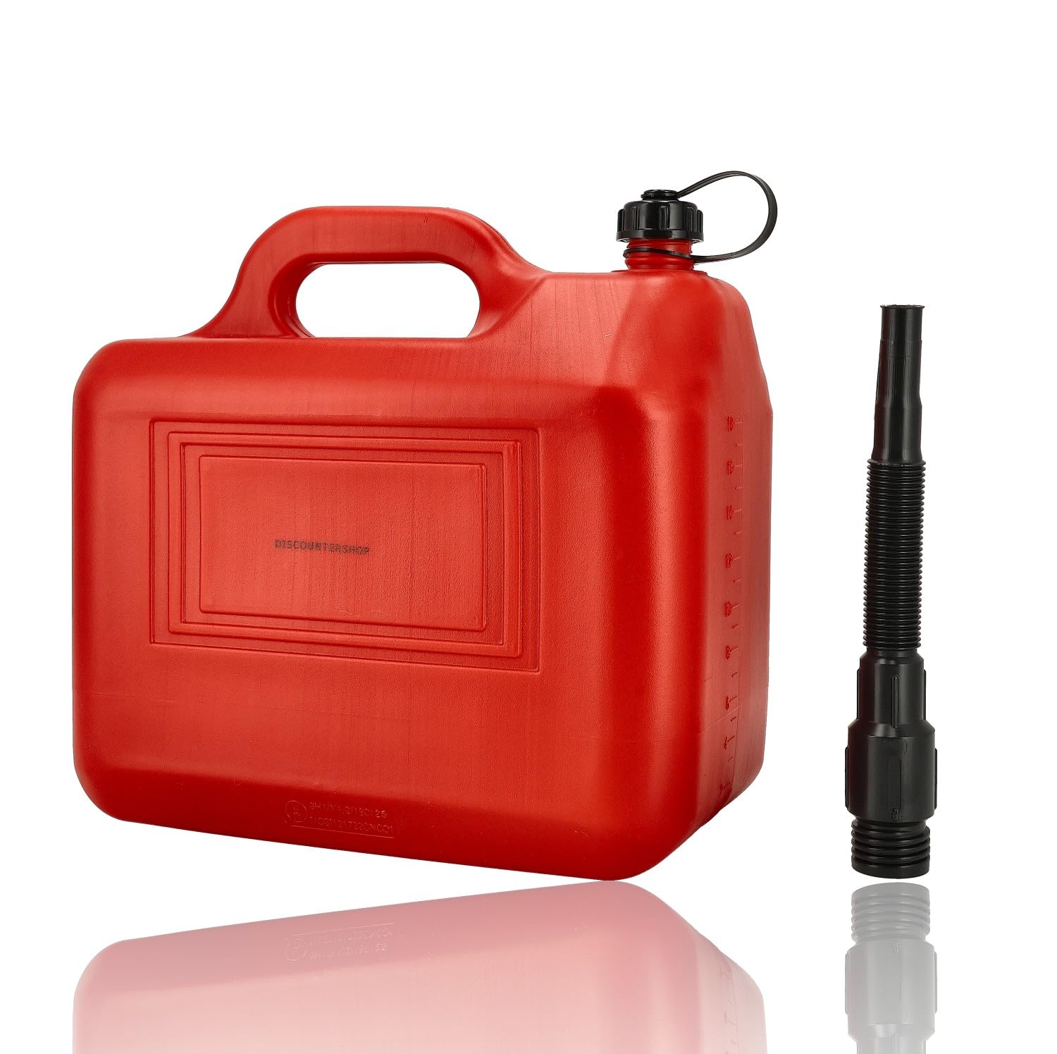 Jerrycan 20 Litres Rouge - Lot de 3 - Avec Bec Verseur Long, Entonnoir & Tuyau de Remplissage - Bidons de Carburant pour Essence et Diesel - Réservoir d'Essence Plastique - Bidon de Carburant