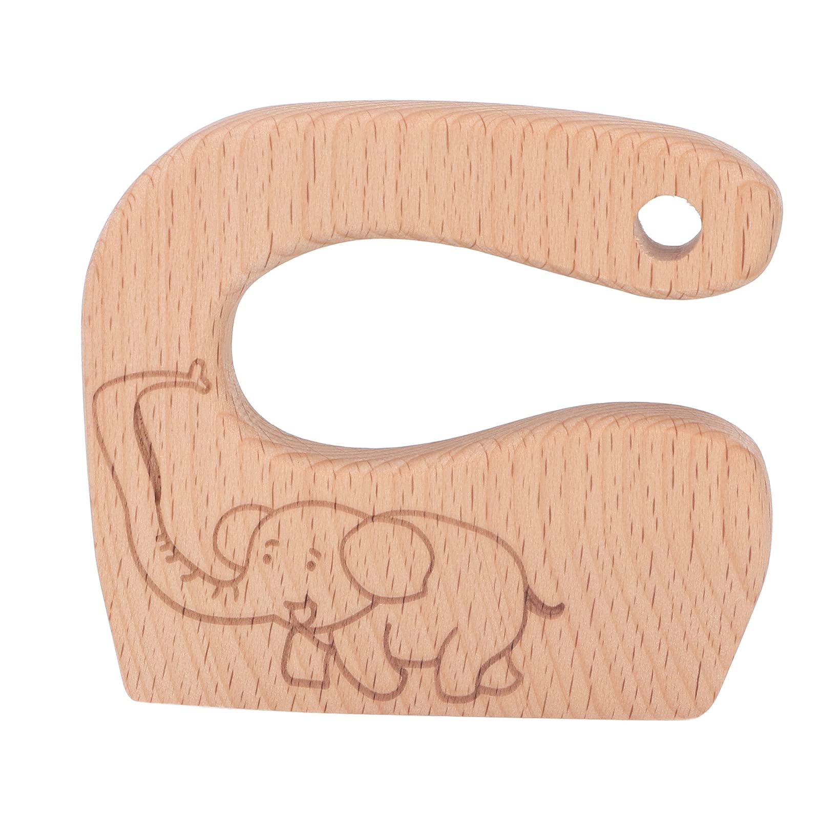 Qcwwy Tritatutto da cucina per bambini, coltello in legno per bambini, design ergonomico ecologico, motivo animale, dimensioni compatte per 2-8 anni, educazione precoce