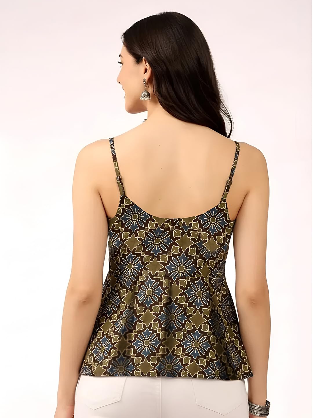Tee projekt Kurti Tops | Kurti stampato senza maniche da donna, abbigliamento da ufficio da donna, Multi2, S
