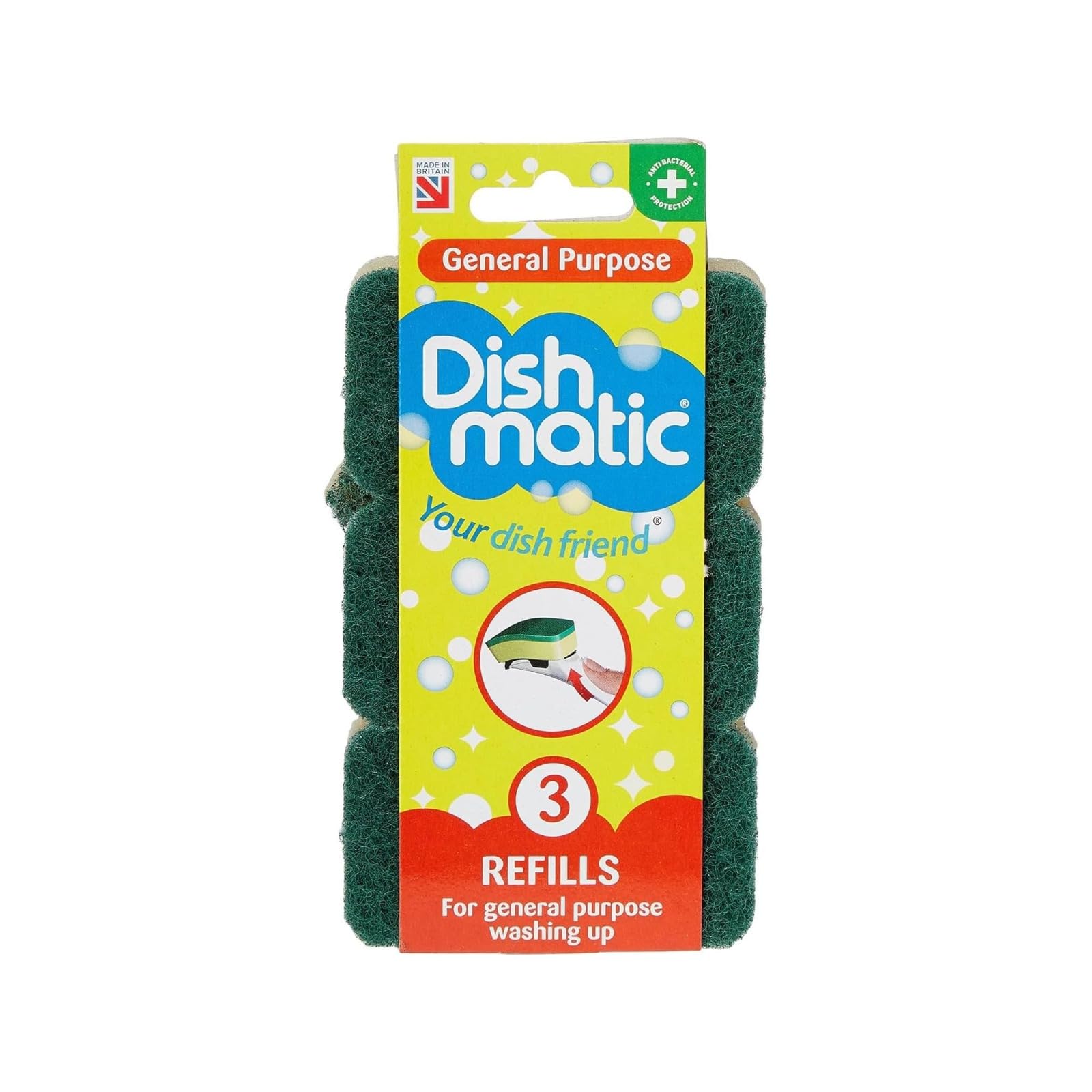 Hochste Hochste® Refill Sponges, Effortless Dishwashing & Scrubbing, Grease Removal, Reusable, Stubborn Food Residues, Ensures Hygienic Cleaning, Perfect For Everyday Use, Pack Of 3