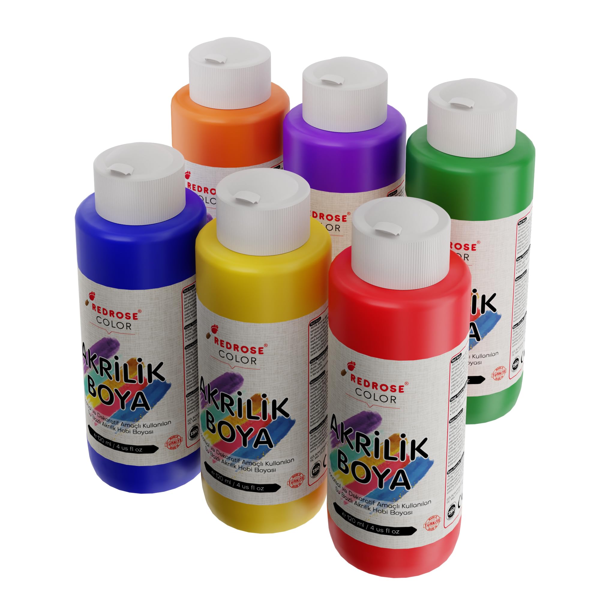 Red Rose Ara Renkler Akrilik Boya 6'lı Set 6x120 ml