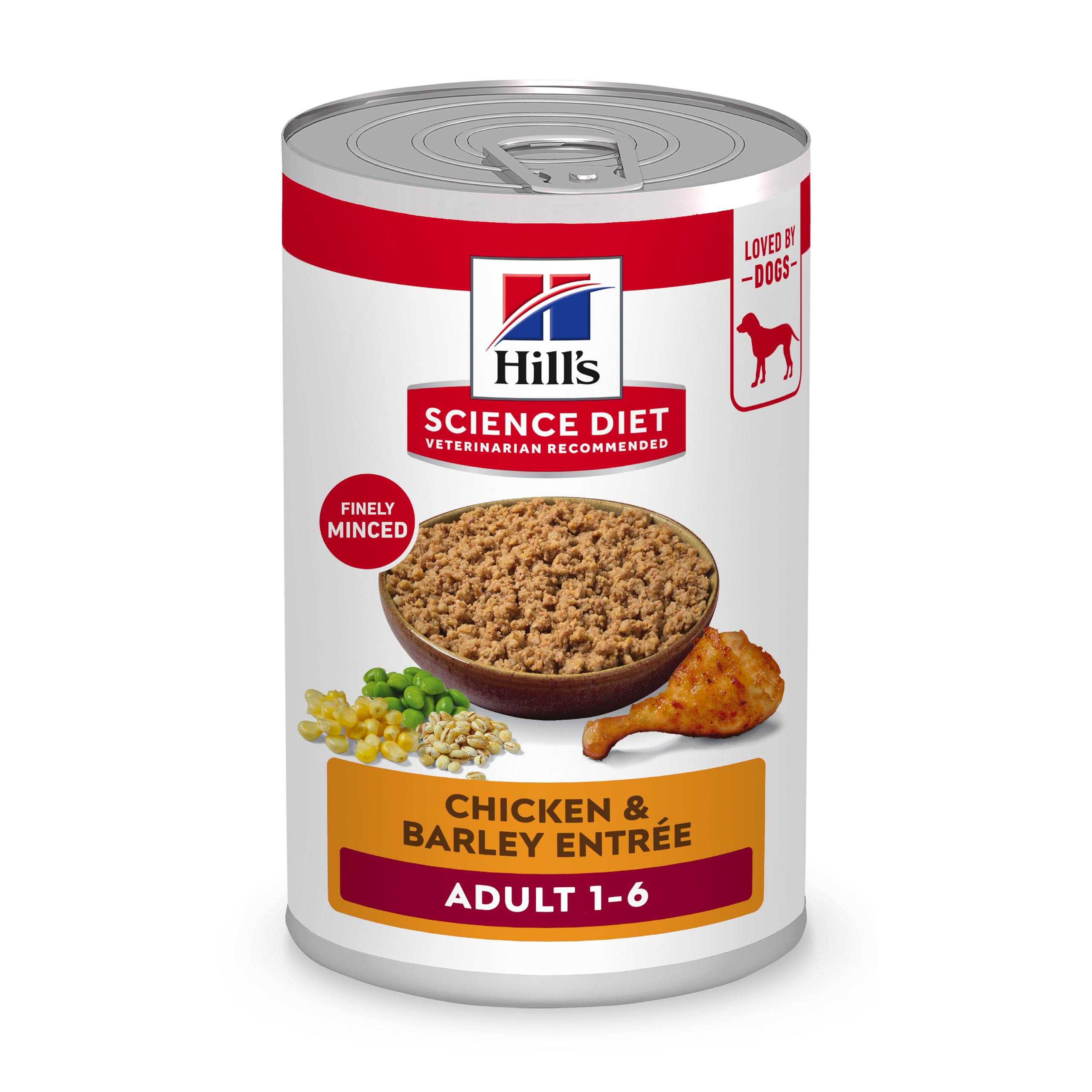 Hill's Science Diet Adult 1-6 Wet Dog Food, Chicken & Barley, 13
