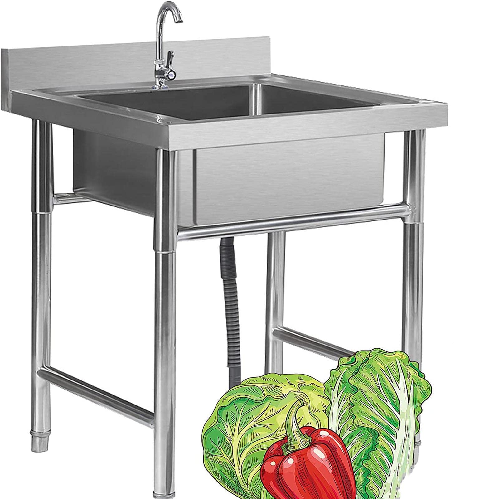 Évier de cuisine autonome en acier inoxydable supérieur JATIBOSH épaisseur 1.0 mm