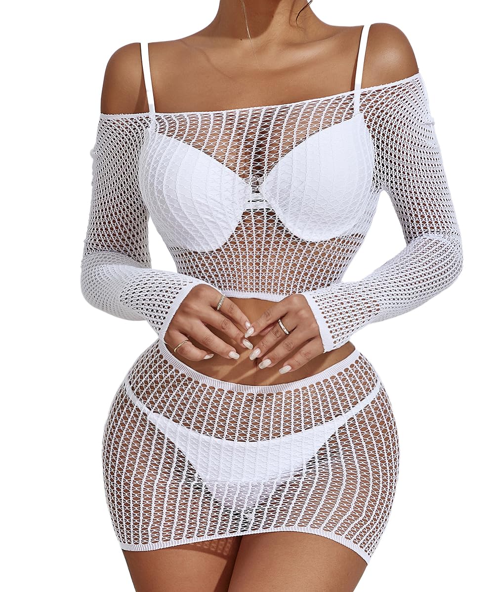 BuitifoLingerie for Women Fishnet Babydoll Chemise Sexy Nightwear Teddy Dress