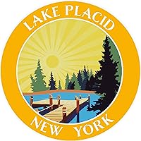 Vista 9 de Lake Dock - Lake Placid - Nueva York 3.5" DIY Adhesivo de vinilo adhesivo de aventura vacaciones tema novedad apliques