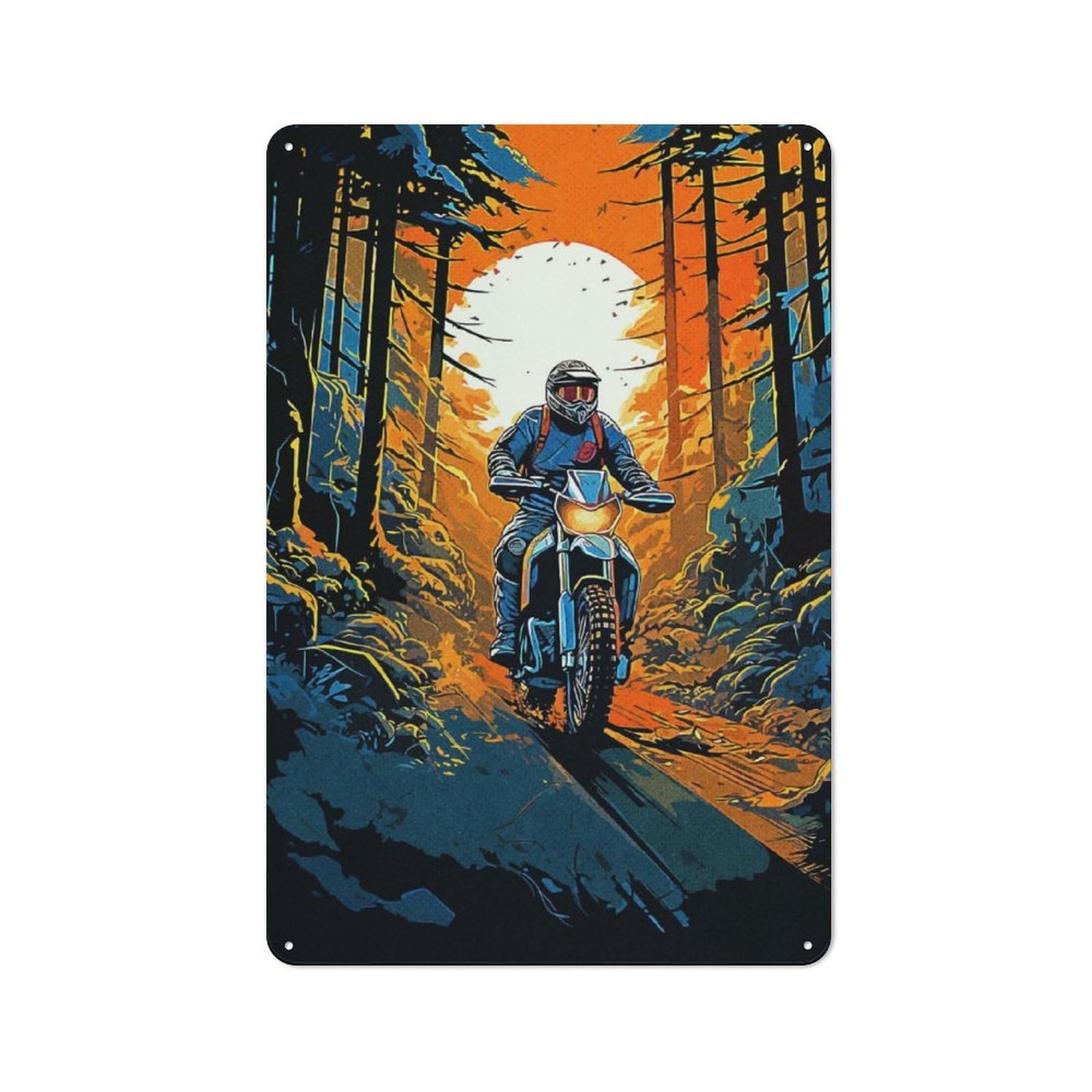 Junmoney Forest Rides Printed Metal Sign 30X20cm For Hobby Room Or Studio, For Creative Interior Collectors