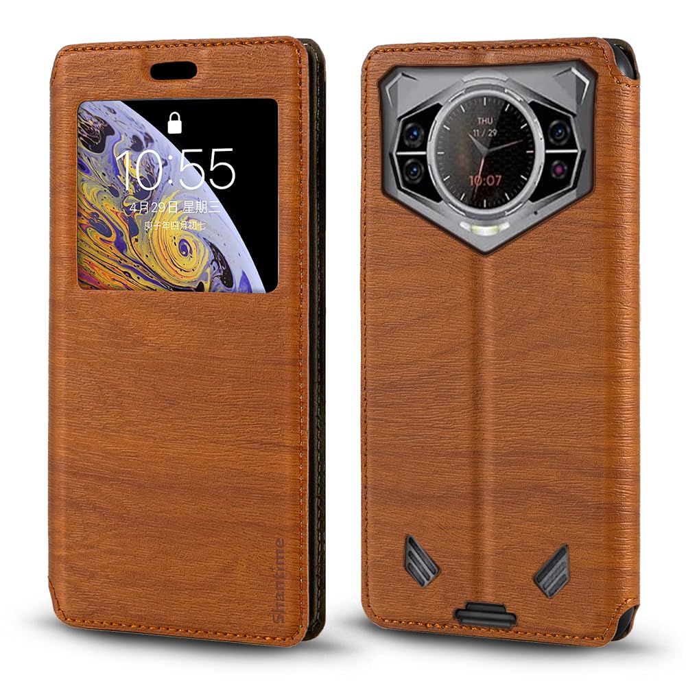 Coque à Rabat En Cuir PU Avec Fenêtre Visible Compatible Doogee S200 X - Noir