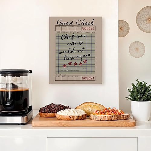 Miniatura 4 de APJYM Divertida decoración de cocina, moderno y retro chef era lindo would eat here again, lienzo de pared para cocina, comedor, restaurante,
