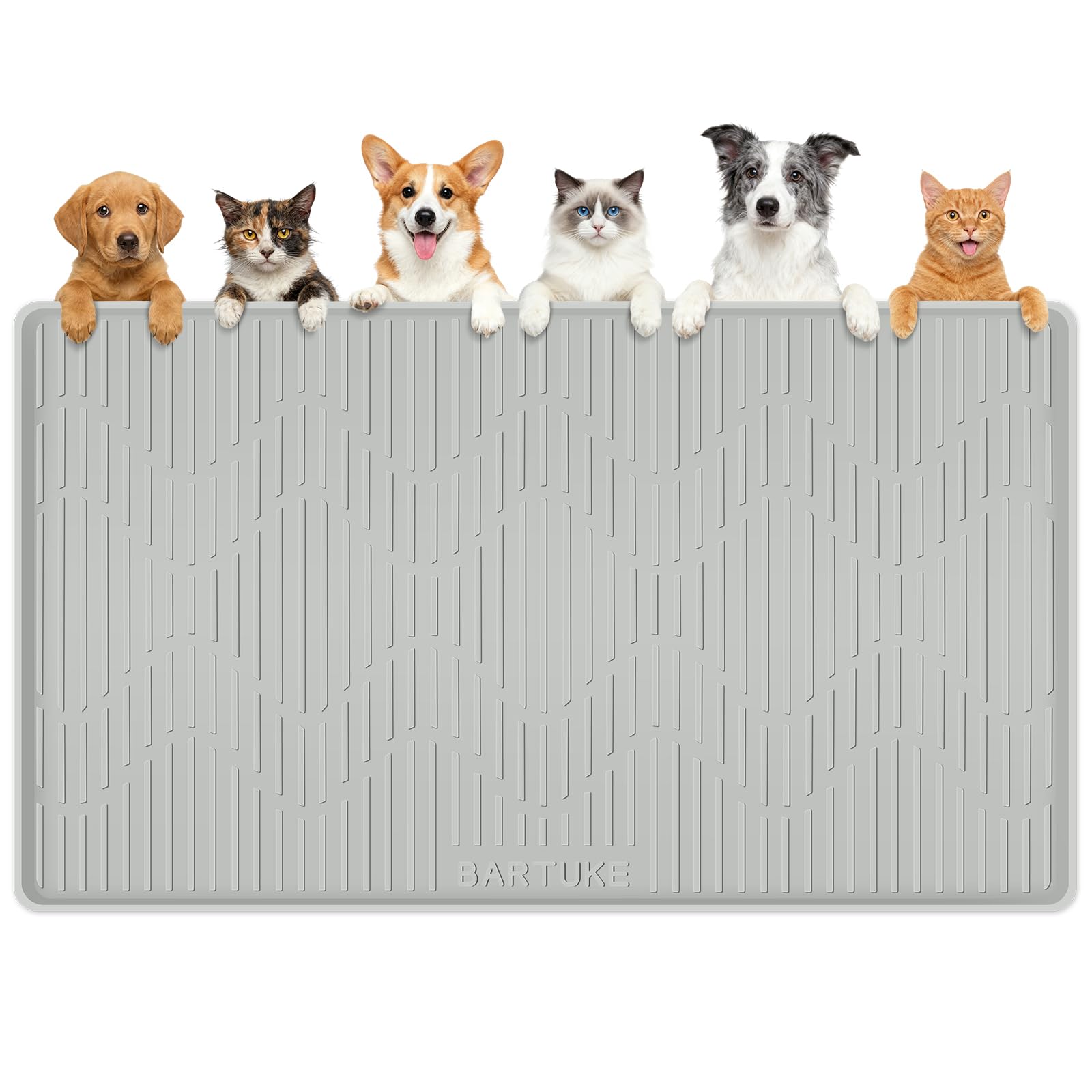 Tapete de Silicona XXL para Comida para Gatos y Perros, 55'' x 38'' Grande tapete de alimentación para Gatos y Perros, Mantel Individual para Alimentos y Agua con Borde Elevado (140x96cm)