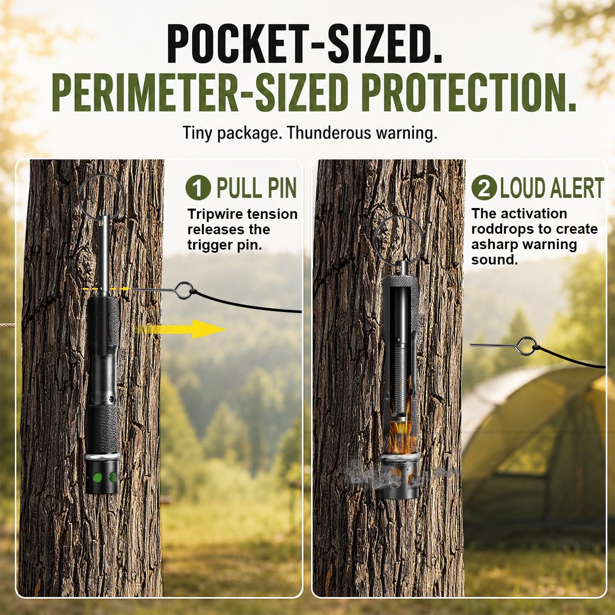 Lot de 4 alarmes portables 209 Primer pour voyage de camping
