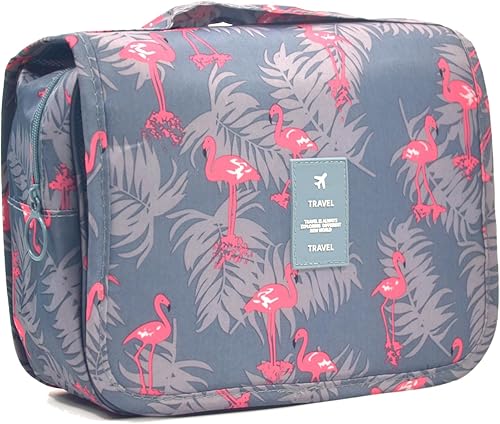 Miniatura 6 de L&FY Neceser de viaje portátil multifunción, bolsa de maquillaje cosmético, estuche de aseo organizador de lavado, Impresión de leopardo.,