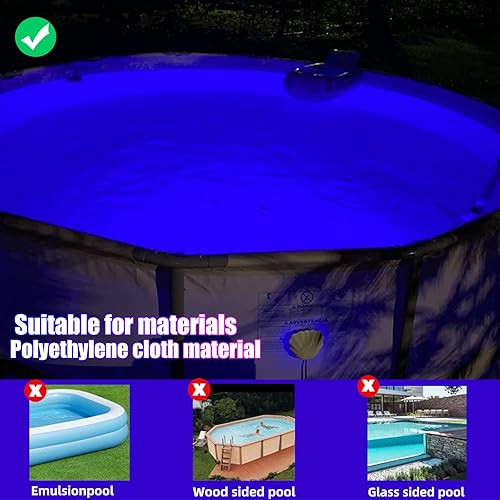 Miniatura 6 de Luz LED para piscina Intex sobre el suelo, 120 V RGB cambio de color con cable de 33 pies, IP68 impermeable, luz de pared magnética para piscina con