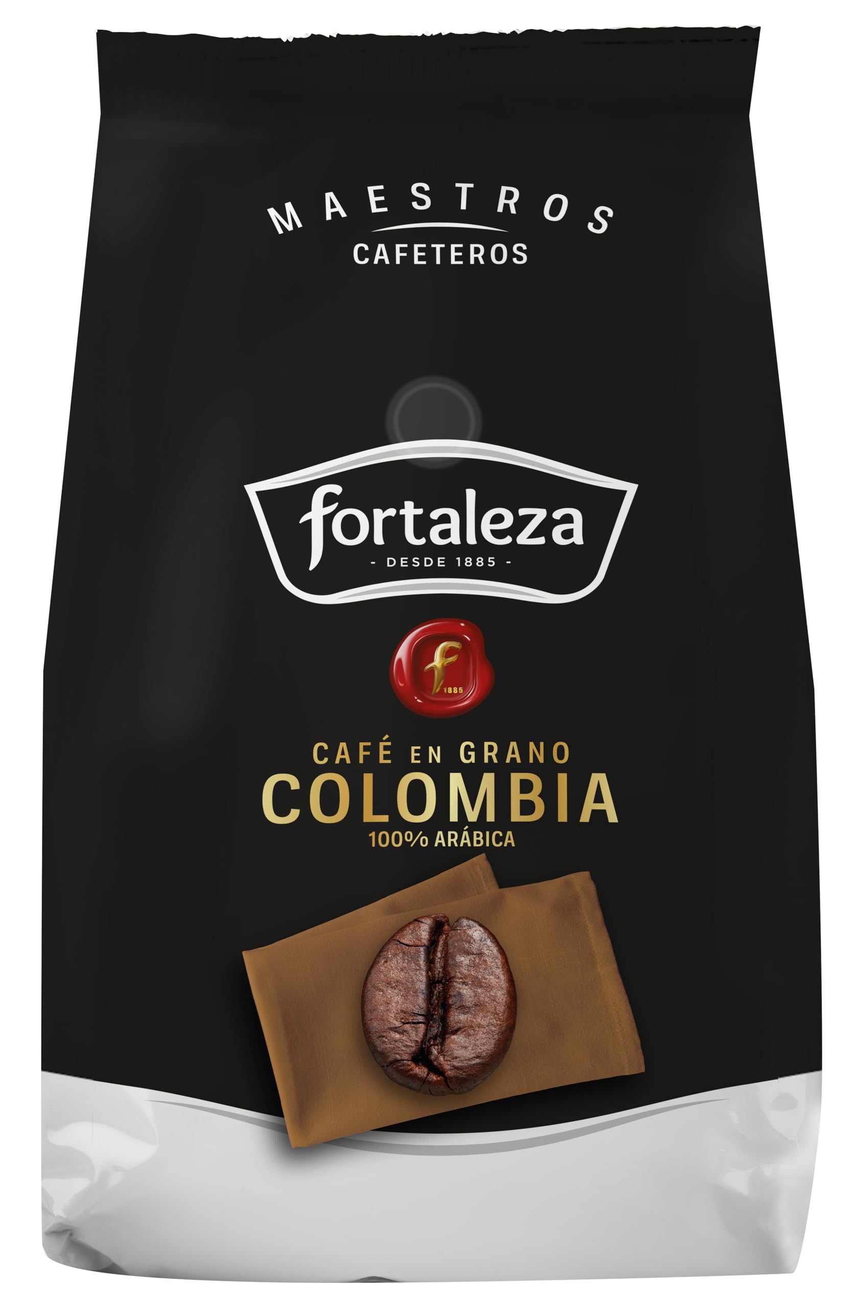 CAFÉ FORTALEZA Café en Grano Colombia 500g x 6 - Total 3KG - Uno de los Orígenes más populares, de variedad 100% Arábica. Café de exquisita suavidad y aroma incomparable.
