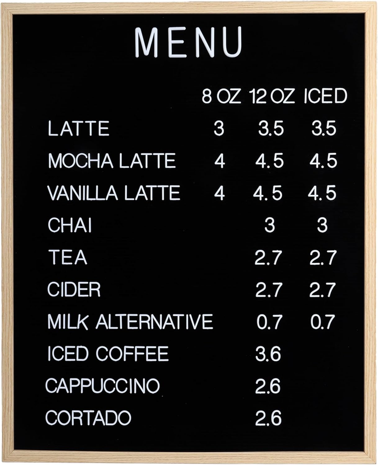 Large Letter Board Premium Menu Board with Letters Black Felt Letterboard Large with White Plastic Letters Durable Retro Vintage Felt Letter Board for Restaurants, Cafs, Pubs 24 x 30-inch